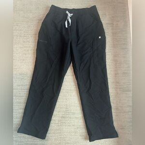 Figs High Waisted Yola Skinny Scrub Pant, Black, Large/Petite